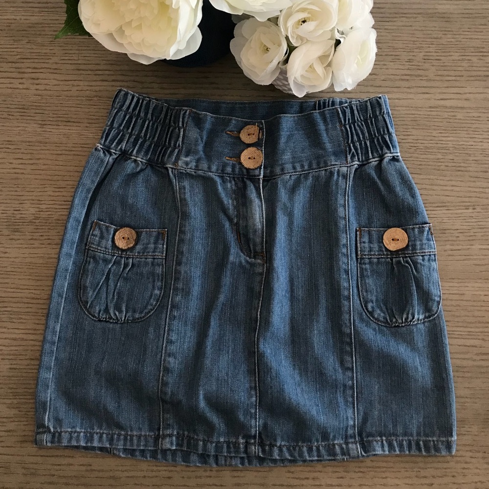 • high waisted jean skirt •